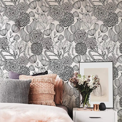 custom-wallpaper-minimalism-floral-mural-papier-peint