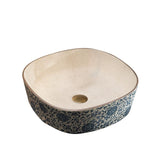 Chinoiserie Chinese Ceramic Art Countertop Square Basin Lavabo Porcelain Bathroom Sink