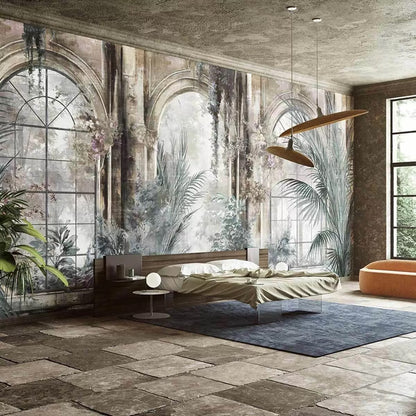 Custom Wallpaper Mural Industrial Wind Dilapidated Window (㎡)