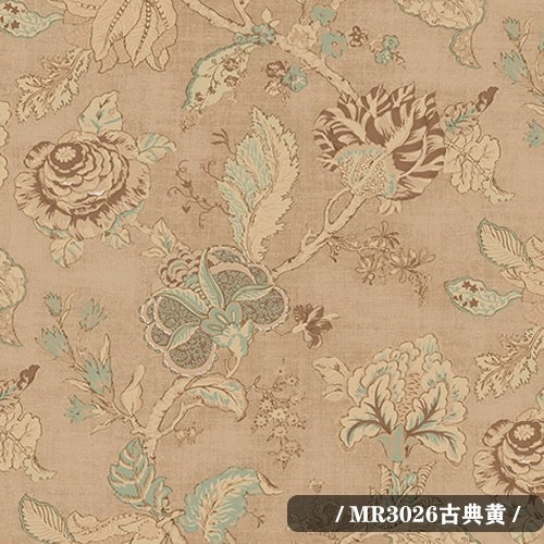 Retro American Style Floral Mural Wallpaper 8 Color Options (㎡)