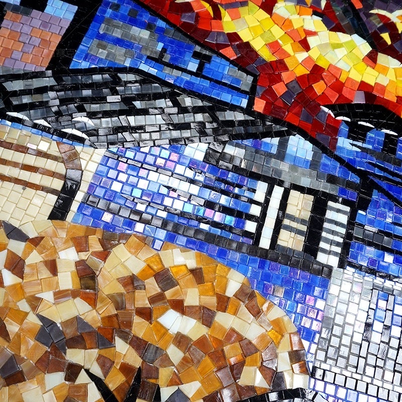 Custom-Luxury-Glass-Mosaic-Mural-Mountain-Village-Scenery