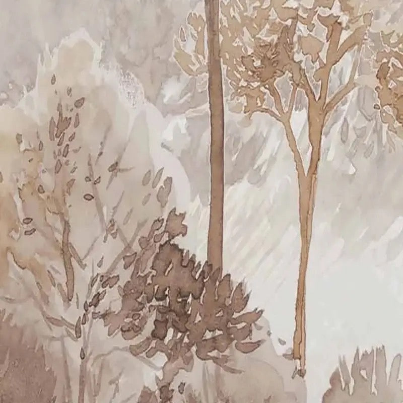 Custom Wallpaper Mural Retro Foggy Forest (㎡)