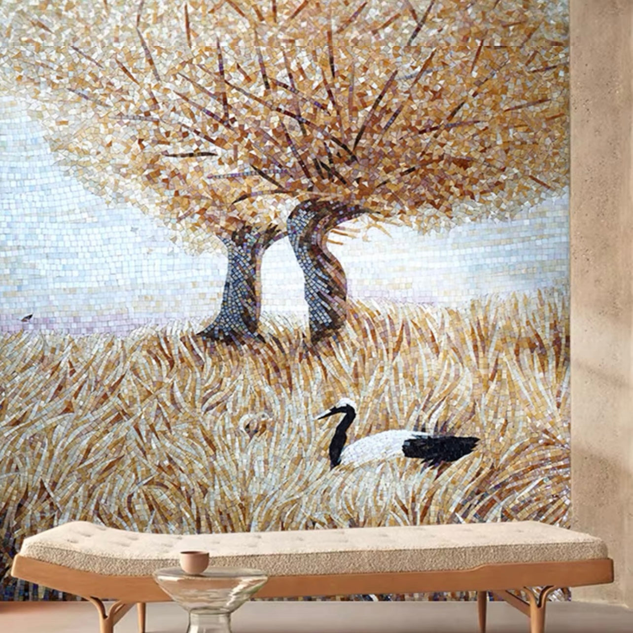custom-glass-retro-mosaic-mural-tree-and-crane