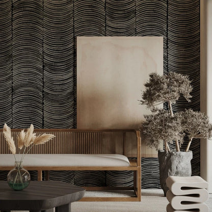 Nostalgic Brick Effect Custom Mural Wallpaper-Dark Grey