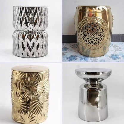 golden-silver-Entryway-Stool-Ottoman-Side-Table-End-Table-Garden-Stool-porcelain-ceramic-drum-stool-new-chinese-style-home-décor