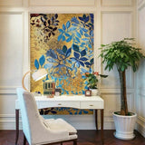 custom-glass-mosaic-mural-blue-leaves-golden-background