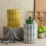 yellow-white-Entryway-Stool-Ottoman-Side-Table-End-Table-Garden-Stool-porcelain-ceramic-drum-stool-new-chinese-style-home-décor