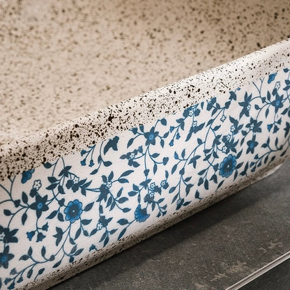 Chinese Ceramic Art Countertop Square Floral Basin Lavabo Porcelain Bathroom Sink