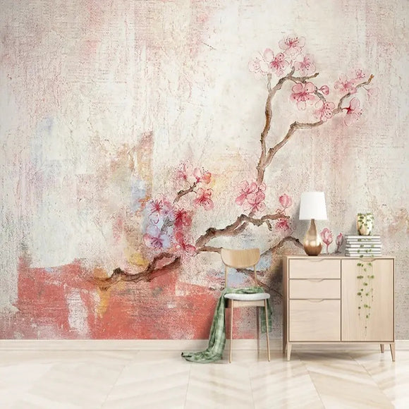 Custom Wallpaper Mural Retro Plum Blossom (㎡)