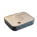 Chinese Ceramic Art Countertop Blue Square Basin Lavabo Porcelain Bathroom Sink