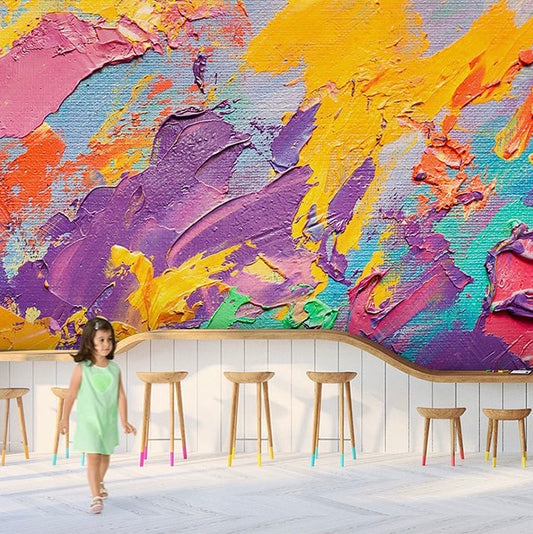 Custom Wallpaper Mural – Abstract Oil Painting Effect Graffiti Art Wallpaper, Personalized Modern Décor for Home or Office