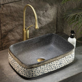 Design Chinese Ceramic Art Countertop Square Floral Basin Lavabo Porcelain Bathroom Sink