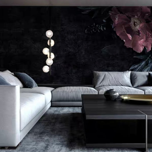 Custom bold floral mural wallpaper for dark interiors – premium wall decor with intricate designs