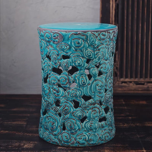 Entryway-Stool-Ottoman-Side-Table-End-Table-Garden-Stool-porcelain-ceramic-drum-stool-new-chinese-style-home-décor-cyan-lucky-cloud