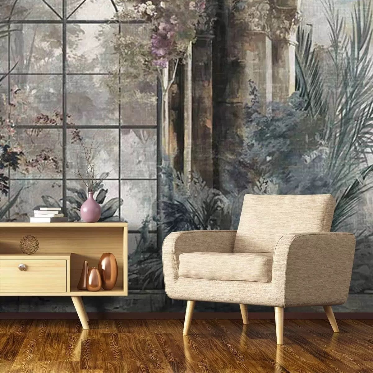Custom Wallpaper Mural Industrial Wind Dilapidated Window (㎡)