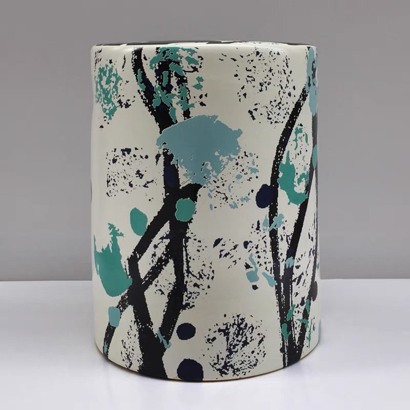 Entryway-Stool-Ottoman-Side-Table-End-Table-Garden-Stool-porcelain-ceramic-drum-stool-new-chinese-style-home-décor-graffiti