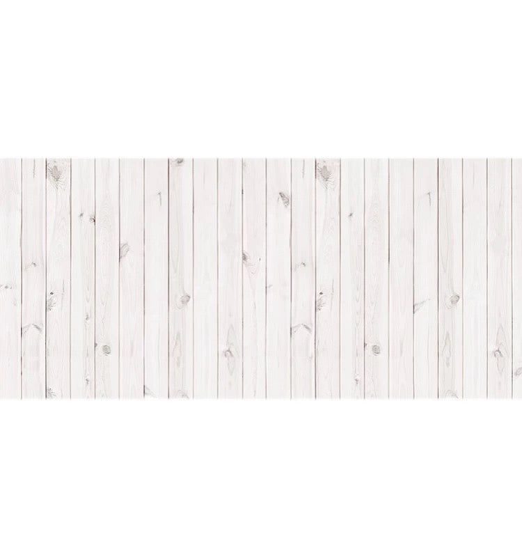 Custom white wood panel effect wallpaper mural – realistic textured finish for rustic or modern interiors