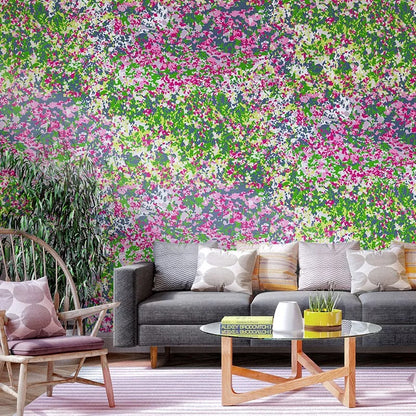 Minimalist Abstract Green Floral Wallpaper – Nordic Pastoral Style for Living Room, Bedroom, Spa & Theme Hotels
 (5.3 ㎡)