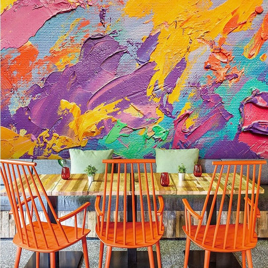 Custom Wallpaper Mural – Abstract Oil Painting Effect Graffiti Art Wallpaper, Personalized Modern Décor for Home or Office