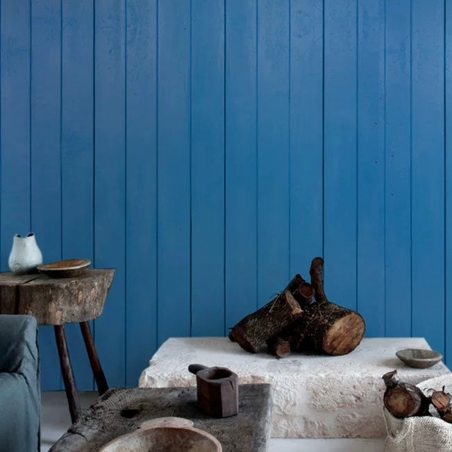 Blue Wood Panel Wallpaper