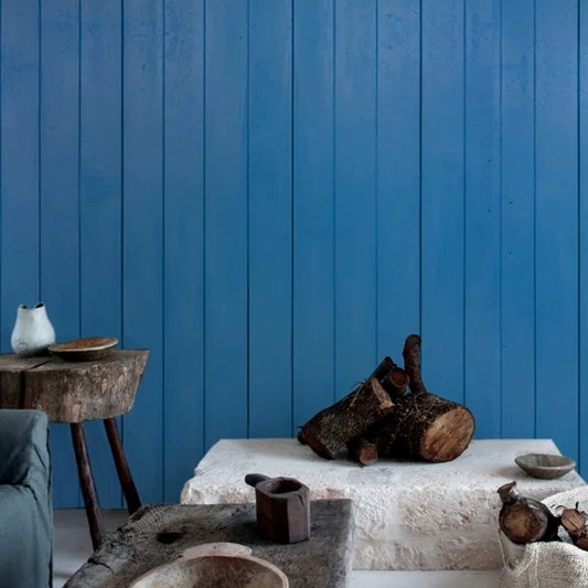 Blue Wood Panel Wallpaper