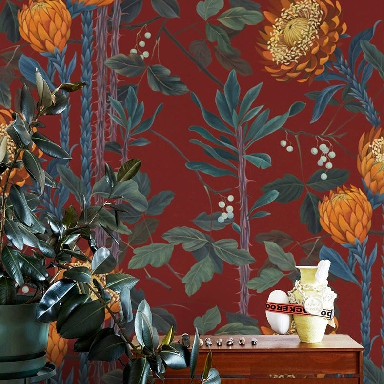 custom-wallpaper-vintage-floral-mural-bold-flowers