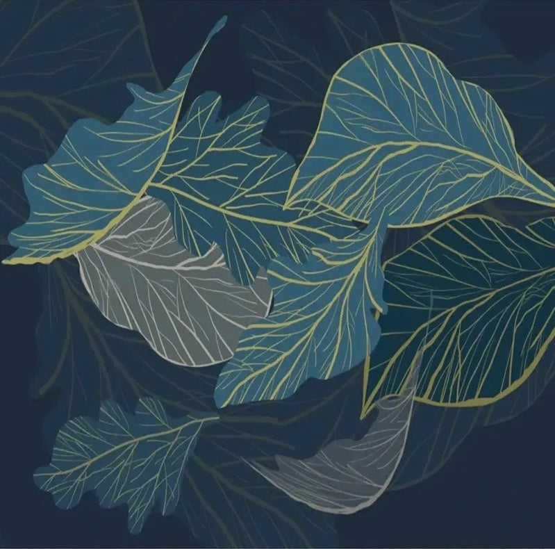 custom-wallpaper-mural-big-leaves-papier-peint-dark-interiors