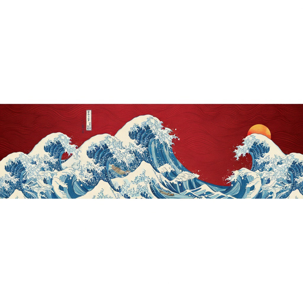 Modern Great Wave Wall Murals - Custom Japanese Ukiyo-e Wallpaper for Living Rooms & Offices