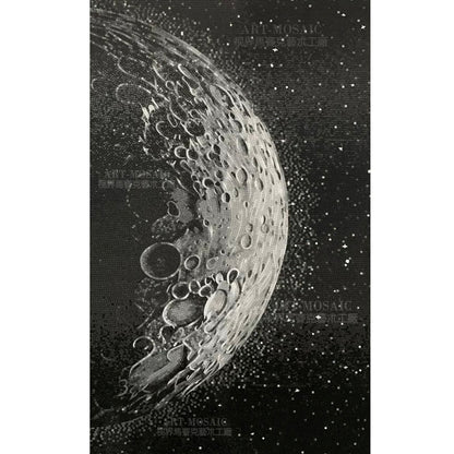 Custom Luxury Glass Mosaic Mural Wall Moon Surface
