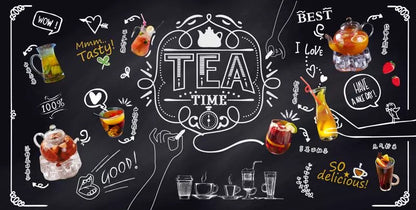 Retro Blackboard Motorcycle Wallpaper Mural for Restaurants (㎡)