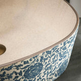 Chinoiserie Chinese Ceramic Art Countertop Square Basin Lavabo Porcelain Bathroom Sink