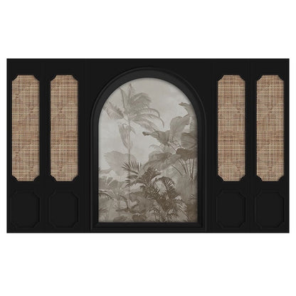 Art Deco Cane & Black Arch Custom Wallpaper Mural - Non-Pasted, Statement Wall