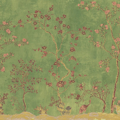 custom-wallpaper-vintage-pastoral-mural-birds-and-flowers