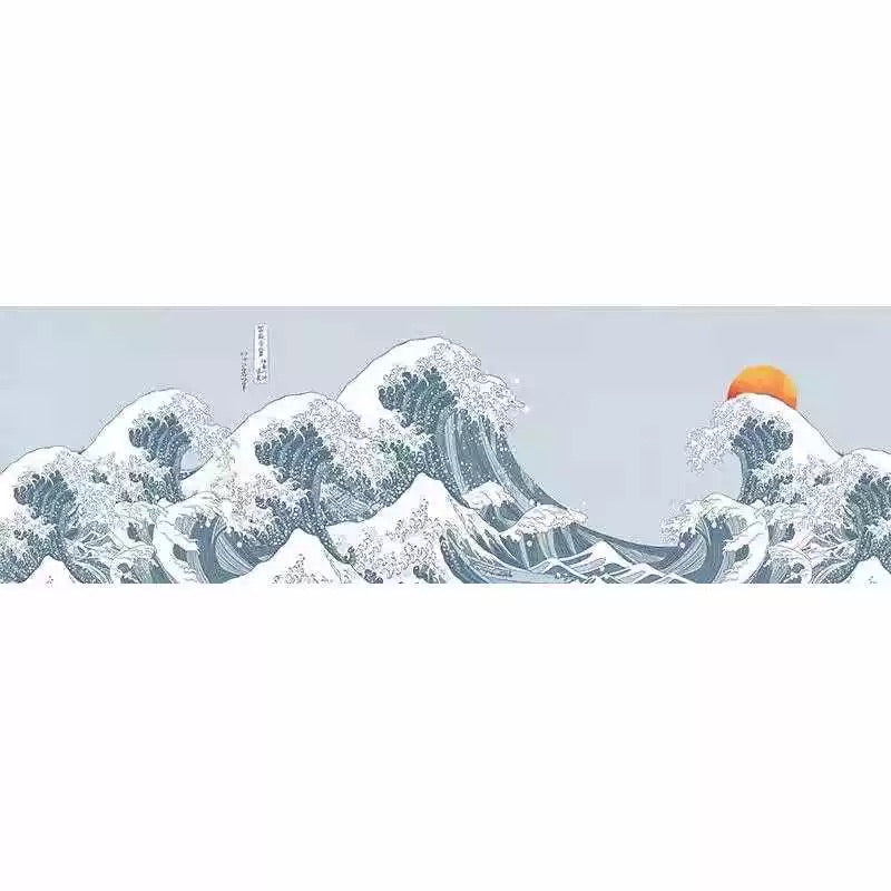Modern Great Wave Wall Murals - Custom Japanese Ukiyo-e Wallpaper for Living Rooms & Offices