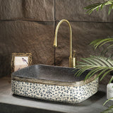 Design Chinese Ceramic Art Countertop Square Floral Basin Lavabo Porcelain Bathroom Sink