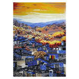 Custom-Luxury-Glass-Mosaic-Mural-Mountain-Village-Scenery