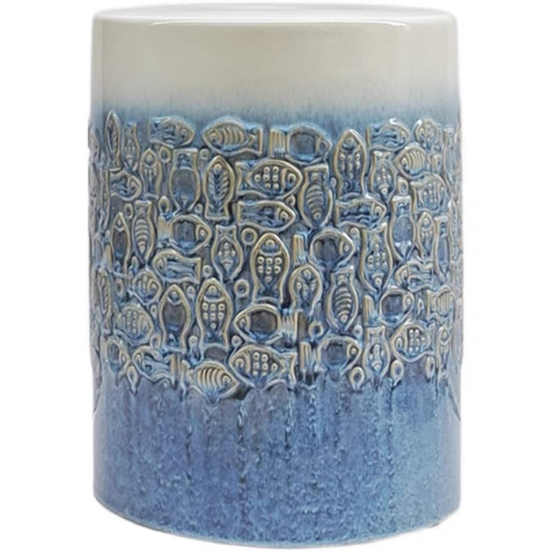 Entryway-Stool-Ottoman-Side-Table-End-Table-Garden-Stool-porcelain-ceramic-drum-stool-new-chinese-style-home-décor-blue-and-white-porcelain
