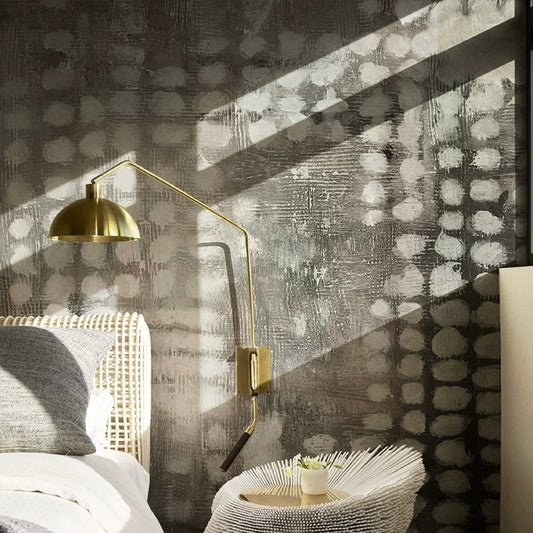 Retro Plain Solid Color Wallpaper-Grey