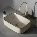 Minimalist Chinese Ceramic Art Countertop Square Basin Lavabo Porcelain Bathroom Sink