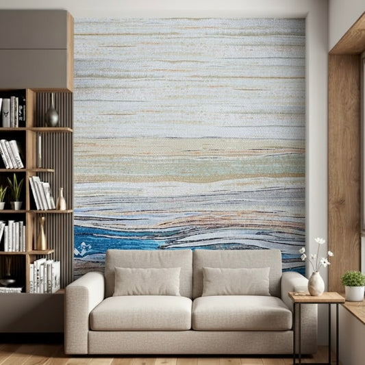 Custom Abstract Landscape Glass Mosaic Mural - Horizon Serenity