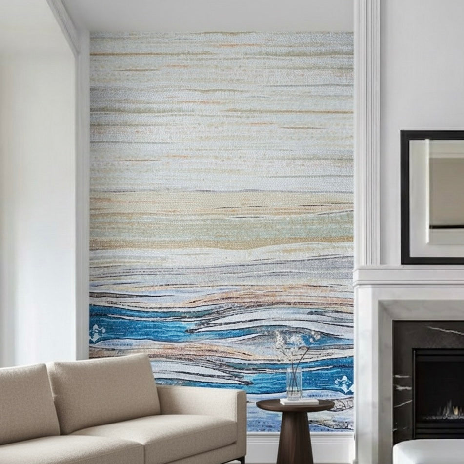 Custom Abstract Landscape Glass Mosaic Mural - Horizon Serenity