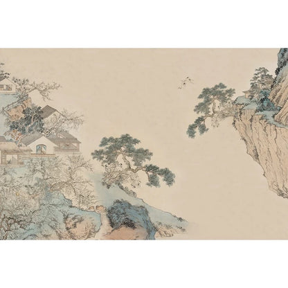Custom Asian Landscape Mural | Traditional Chinese Ink Painting Wallpaper