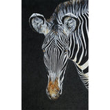 Custom-Luxury-Glass-Mosaic-Mural-Zebra-on-Dark-Background