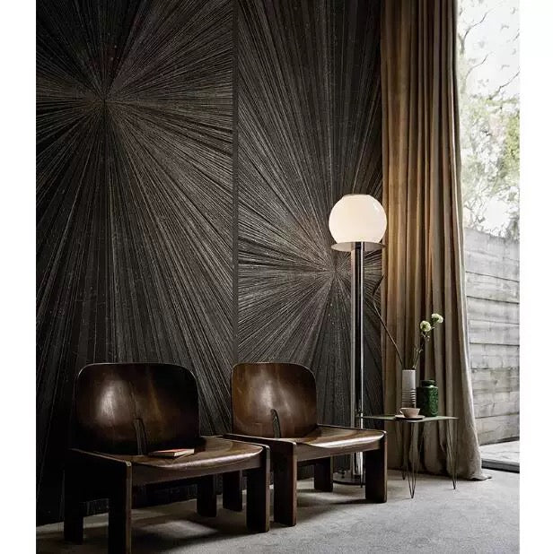 Custom Modern Minimalist Wallpaper Mural - Sleek Black & Grey Feature Wall for Living Room, Office, or Bedroom