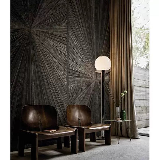 Custom Modern Minimalist Wallpaper Mural - Sleek Black & Grey Feature Wall for Living Room, Office, or Bedroom