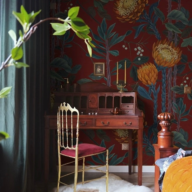 custom-wallpaper-vintage-floral-mural-bold-flowers
