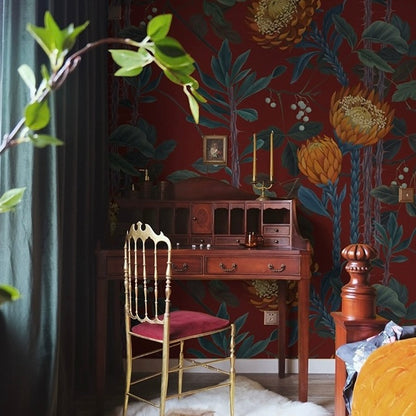 custom-wallpaper-vintage-floral-mural-bold-flowers