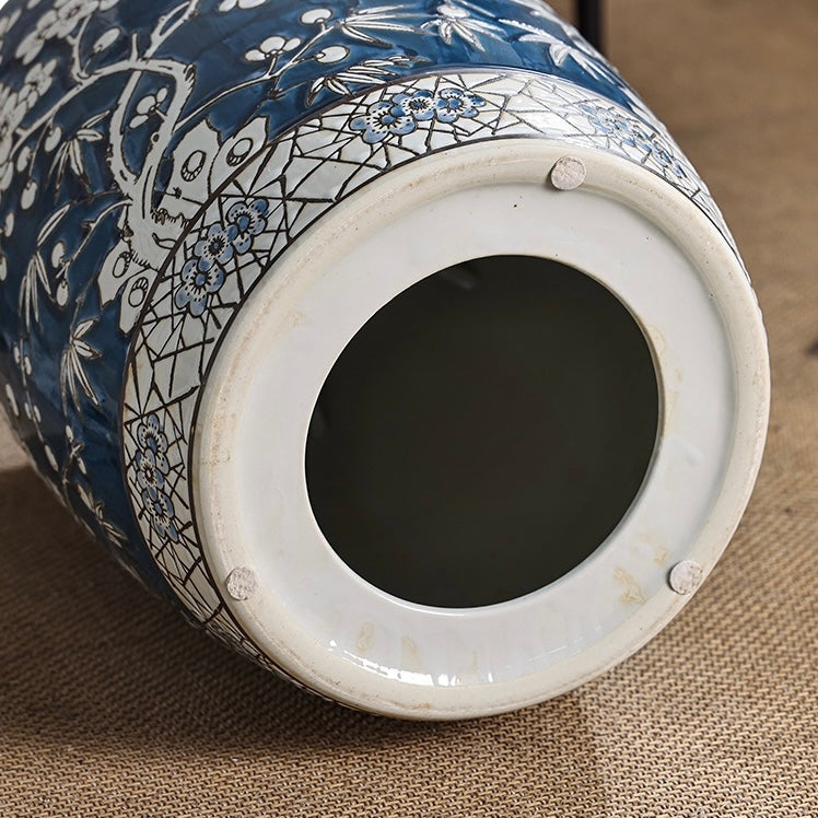 Chinese-style-blue and-white-porcelain-Ceramics-Stool-Side-Table-entryway-stool-home-decor-drum-stool
