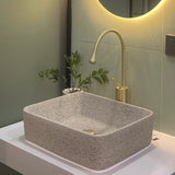Minimalism Chinese Ceramic Countertop Square Basin Lavabo Porcelain Bathroom Sink