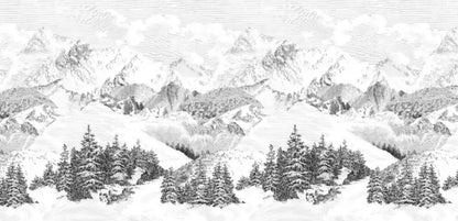 Custom 3D Wallpaper Mural Mountain Landscape Wallcovering (㎡)